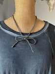 Faux Navajo Pearl Bow Necklace